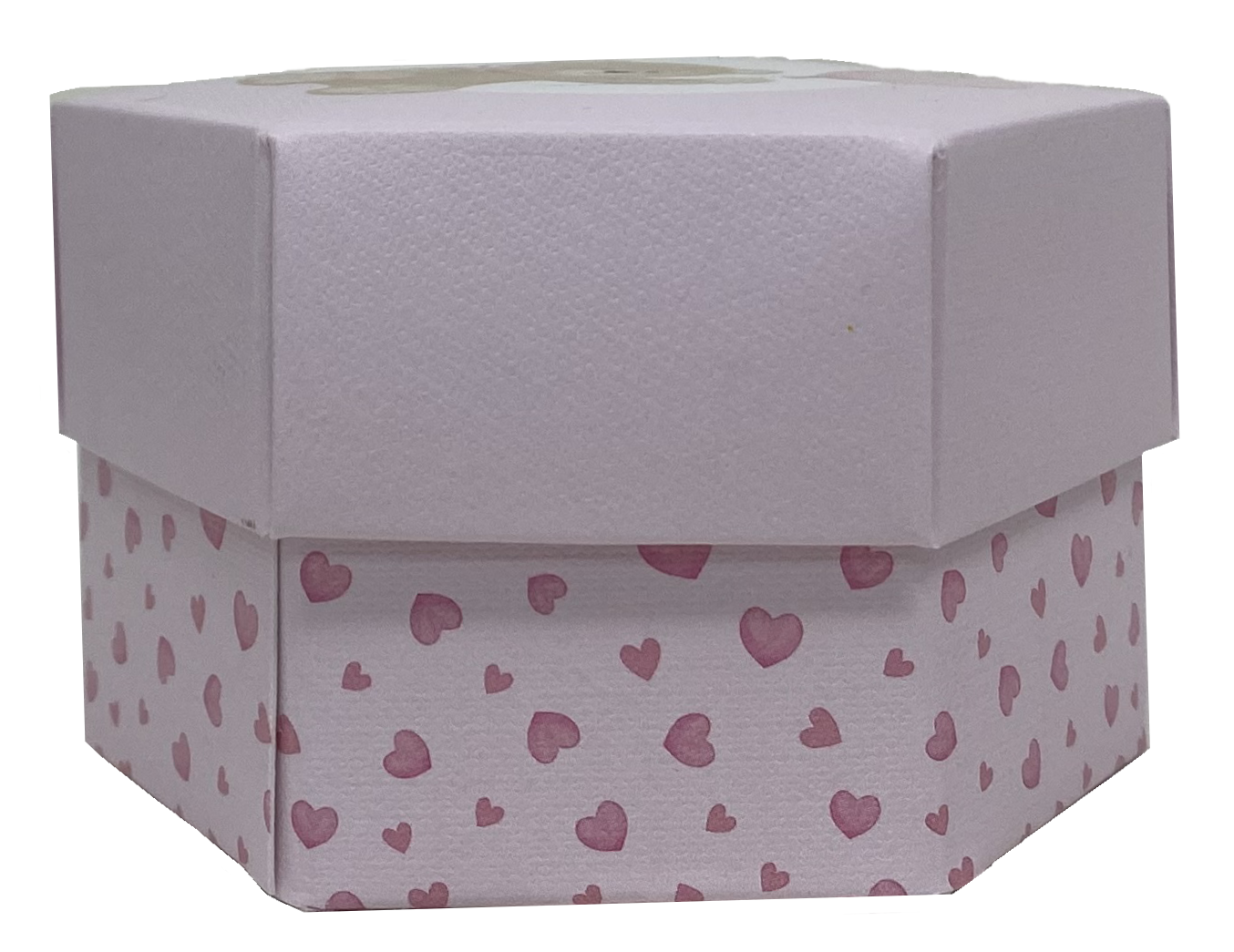 Bomboniera Astuccio Orsetto Esagonale Rosa con Confetti Cerimonie Feste - 17856