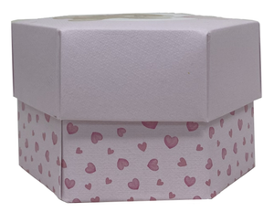Bomboniera Astuccio Orsetto Esagonale Rosa con Confetti Cerimonie Feste - 17856