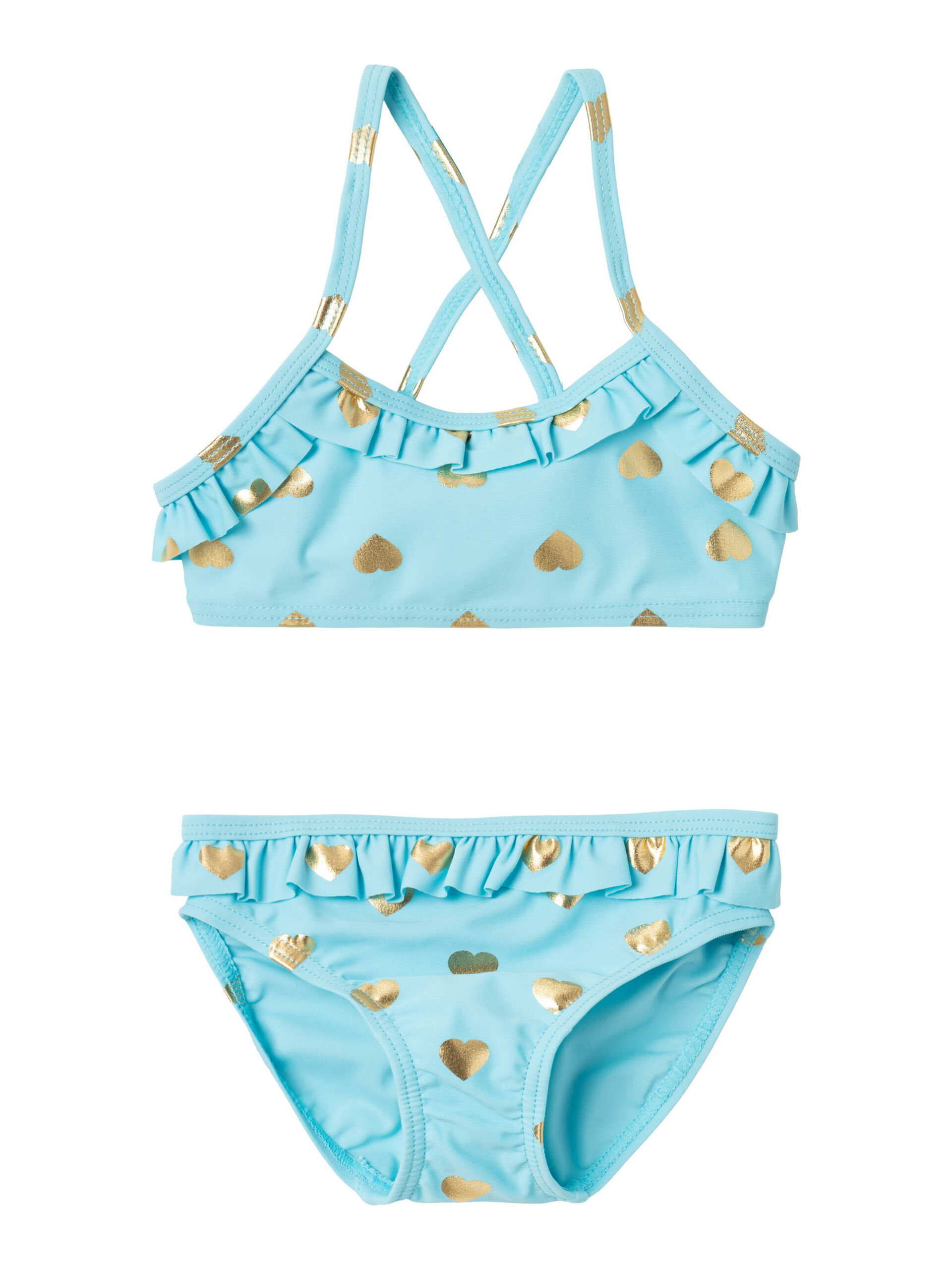 Costume Mare Bikini 2 Pezzi Bambina Ragazza Taglie 2/8 Anni - 13213796celeste