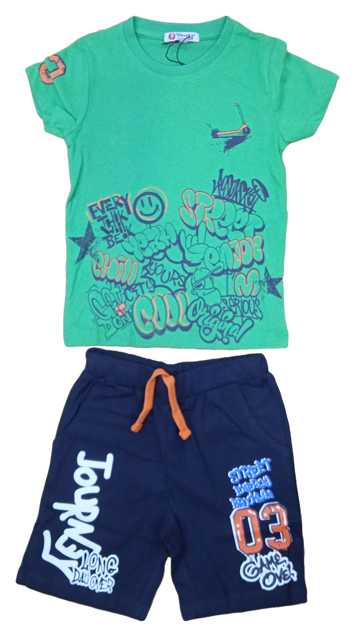 Completo T-Shirt + Short Yours Bambino 3/7 Anni - Ay4343verde