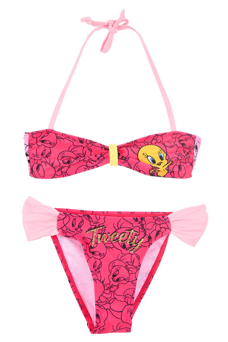 Costume Mare Titti Looney Tunes Bikini 2 Pezzi Bambina - We1918fuxia