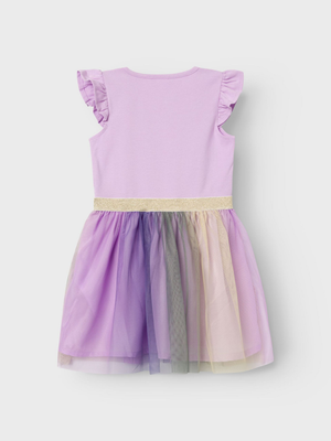 Scamiciata Bambina Vestito con Tulle - 13217791lilla