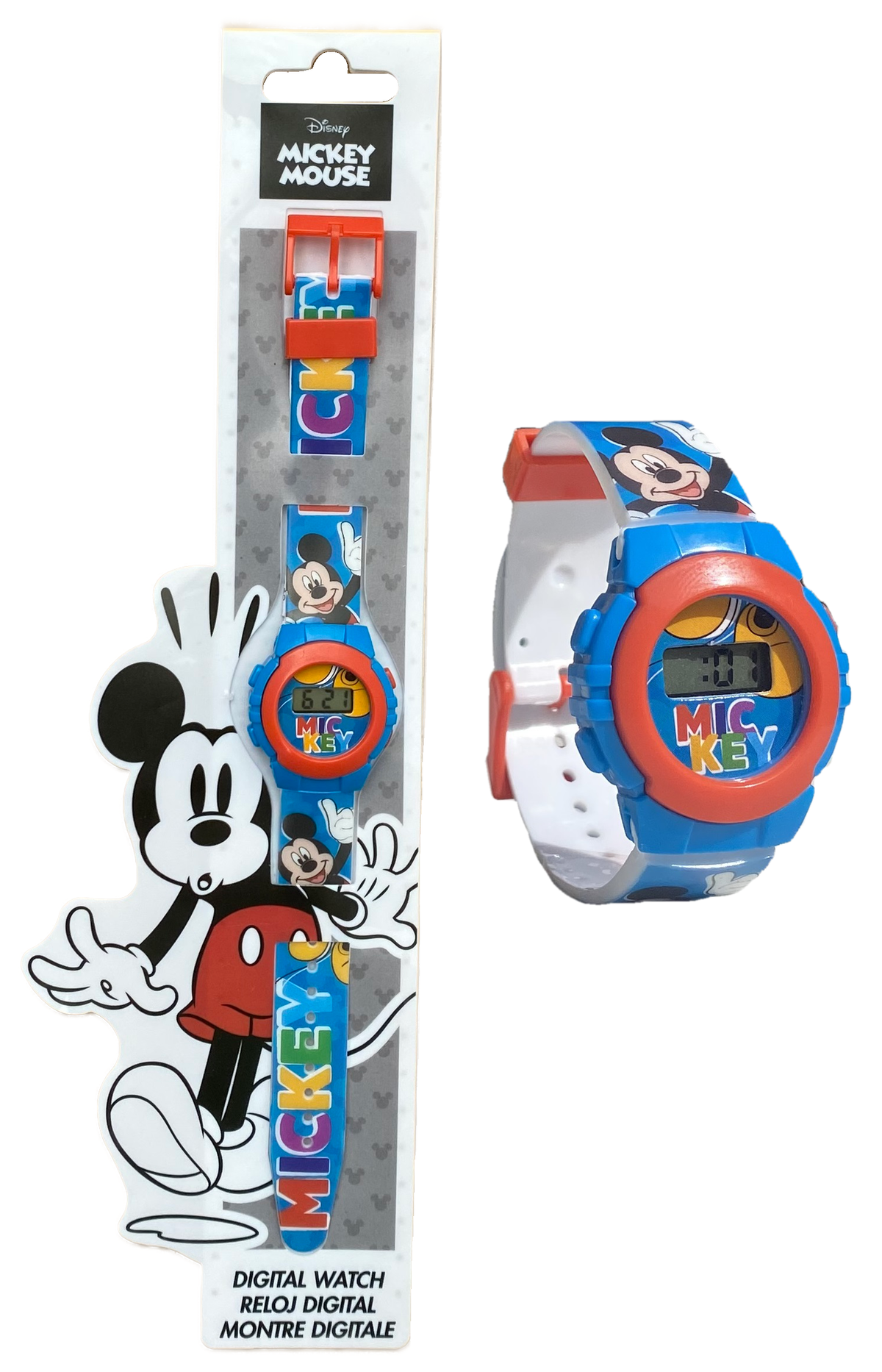 Orologio da Polso Digitale Mickey Mouse DISNEY Topolino in Confezione Sagomata - Mk4164