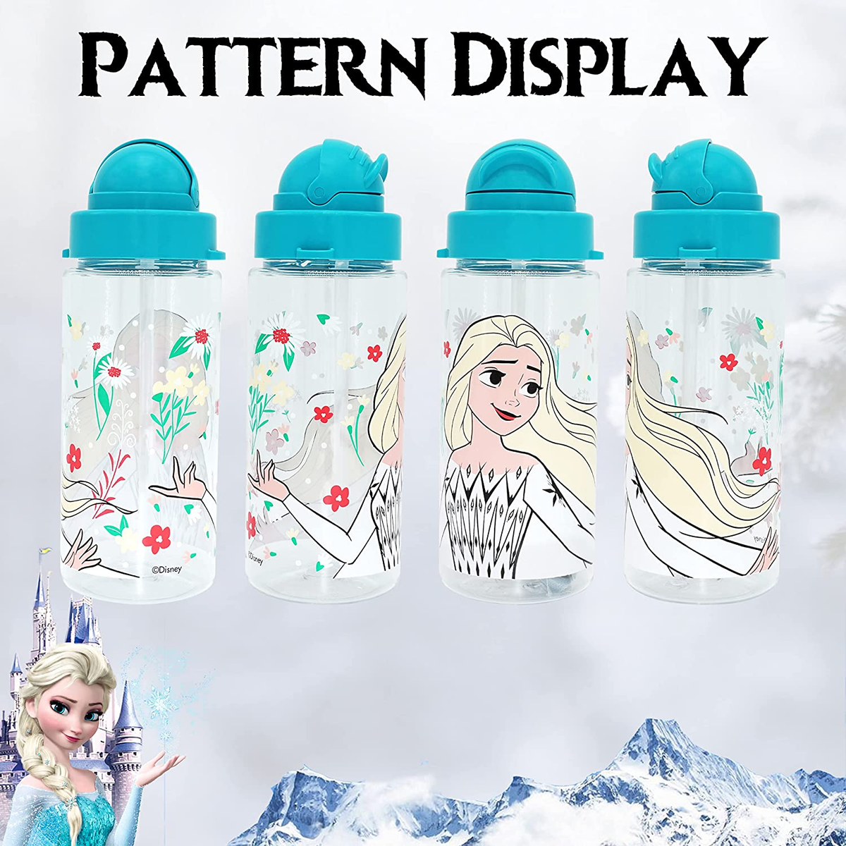 Borraccia in Tritan con Cannuccia Frozen DISNEY Elsa 500 Ml - 840340