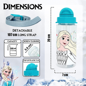 Borraccia in Tritan con Cannuccia Frozen DISNEY Elsa 500 Ml - 840340