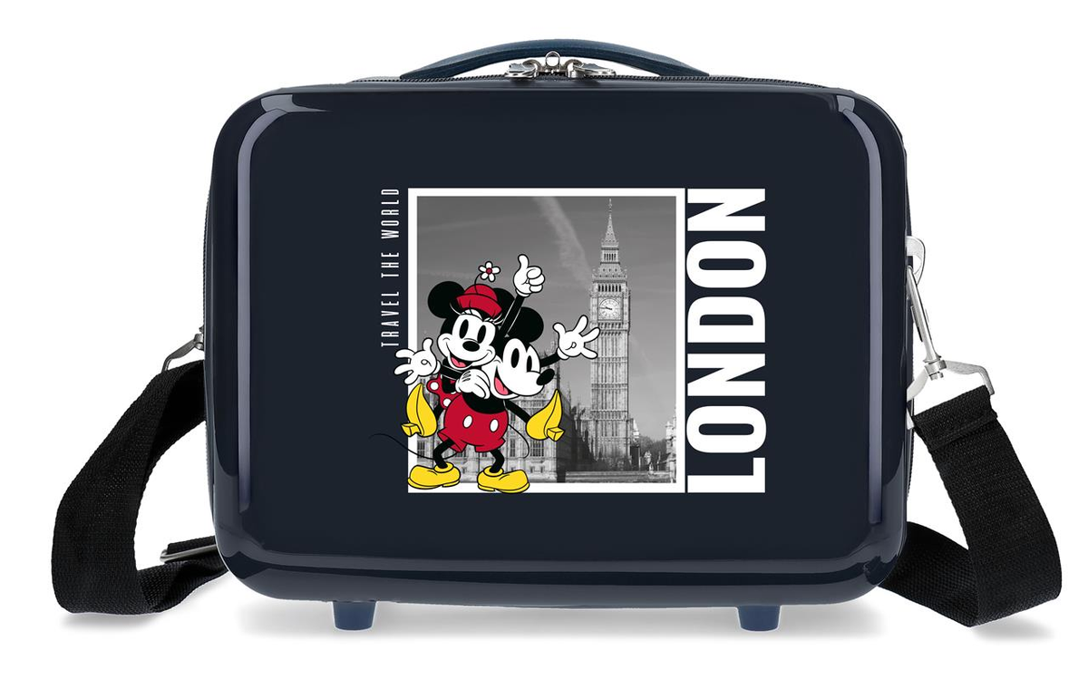 Beauty Case Minnie e Topolino a Londra DISNEY Borsa Viaggio in ABS Adattabile a Trolley - 3673925