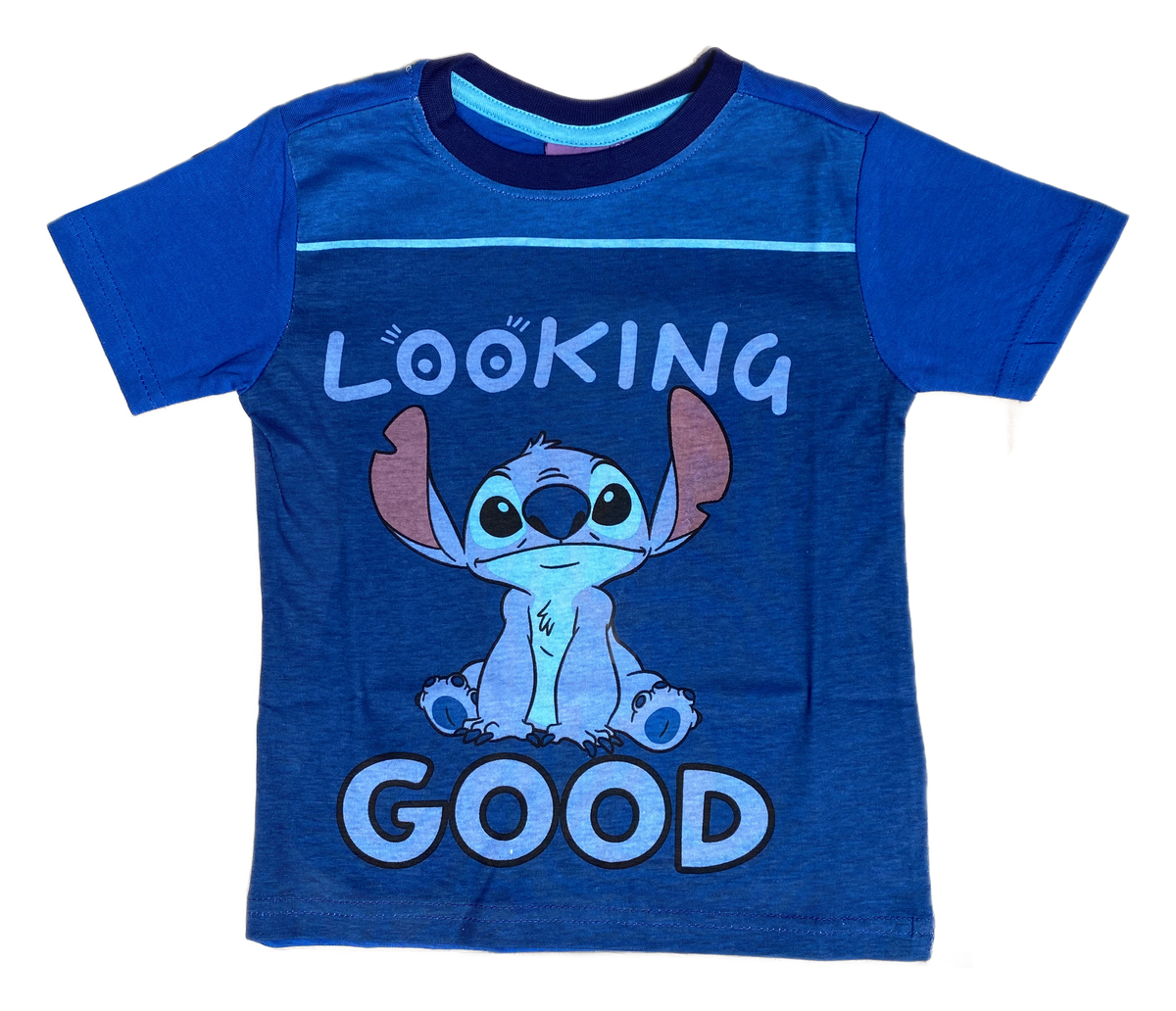 Pigiama Estivo Stitch DISNEY T-Shirt Maniche Corte Short 100% Cotone Bambino - Lil23-0398