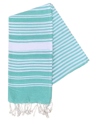 Telo Fouta in Cotone 90 X 180 CM Mare Piscina Casa - 67.00525.99verdeacqua