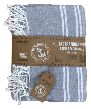 Telo Fouta in Cotone Due Piazze 200 X 200 CM Mare Piscina Casa - 67.00526.99grigio