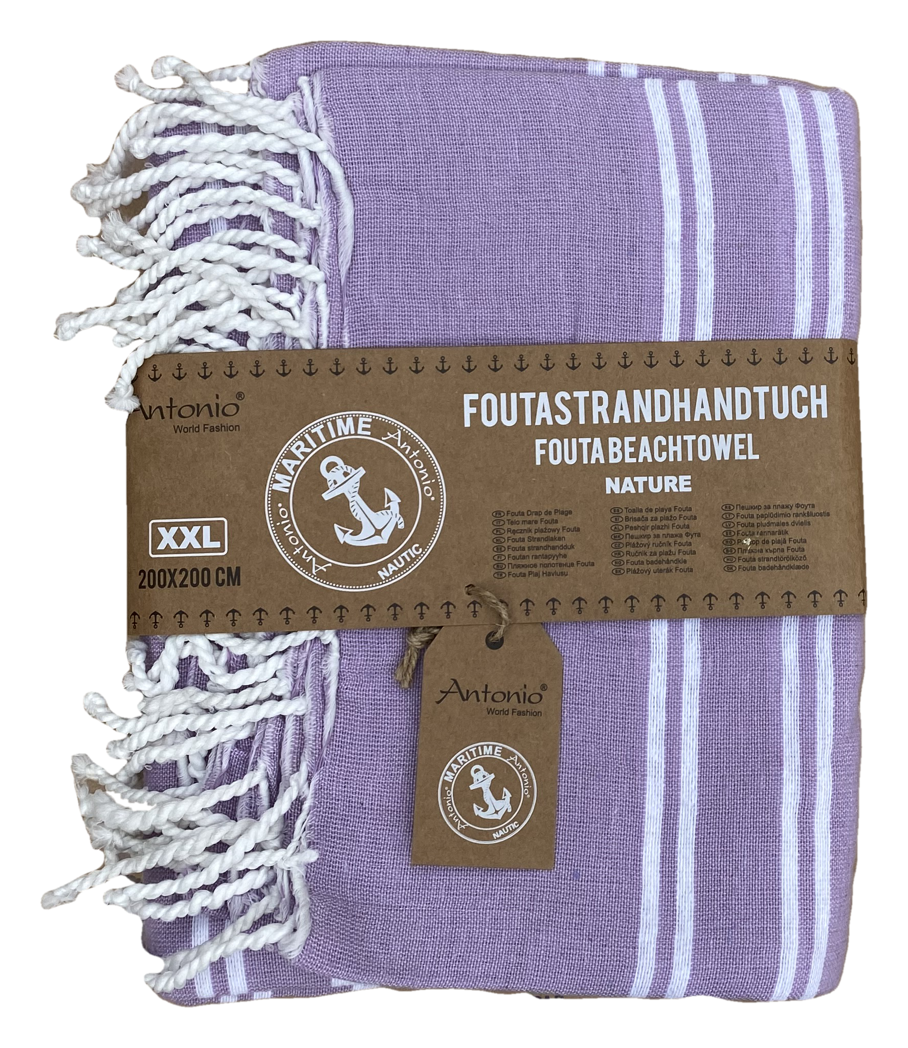 Telo Fouta in Cotone Due Piazze 200 X 200 CM Mare Piscina Casa - 67.00526.99lilla