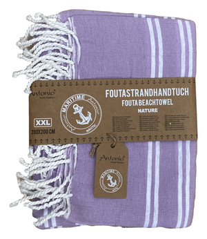 Telo Fouta in Cotone Due Piazze 200 X 200 CM Mare Piscina Casa - 67.00526.99lilla