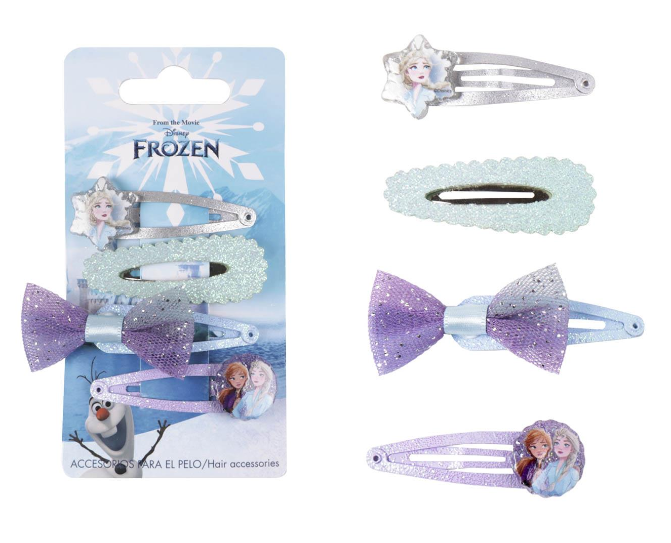 Set Accessori Capelli Frozen DISNEY 4 Clic Clac - 2452