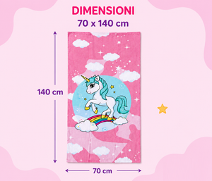 Telo Mare Unicorno Asciugamano in Microcotone Cm. 140x70 - Vp131