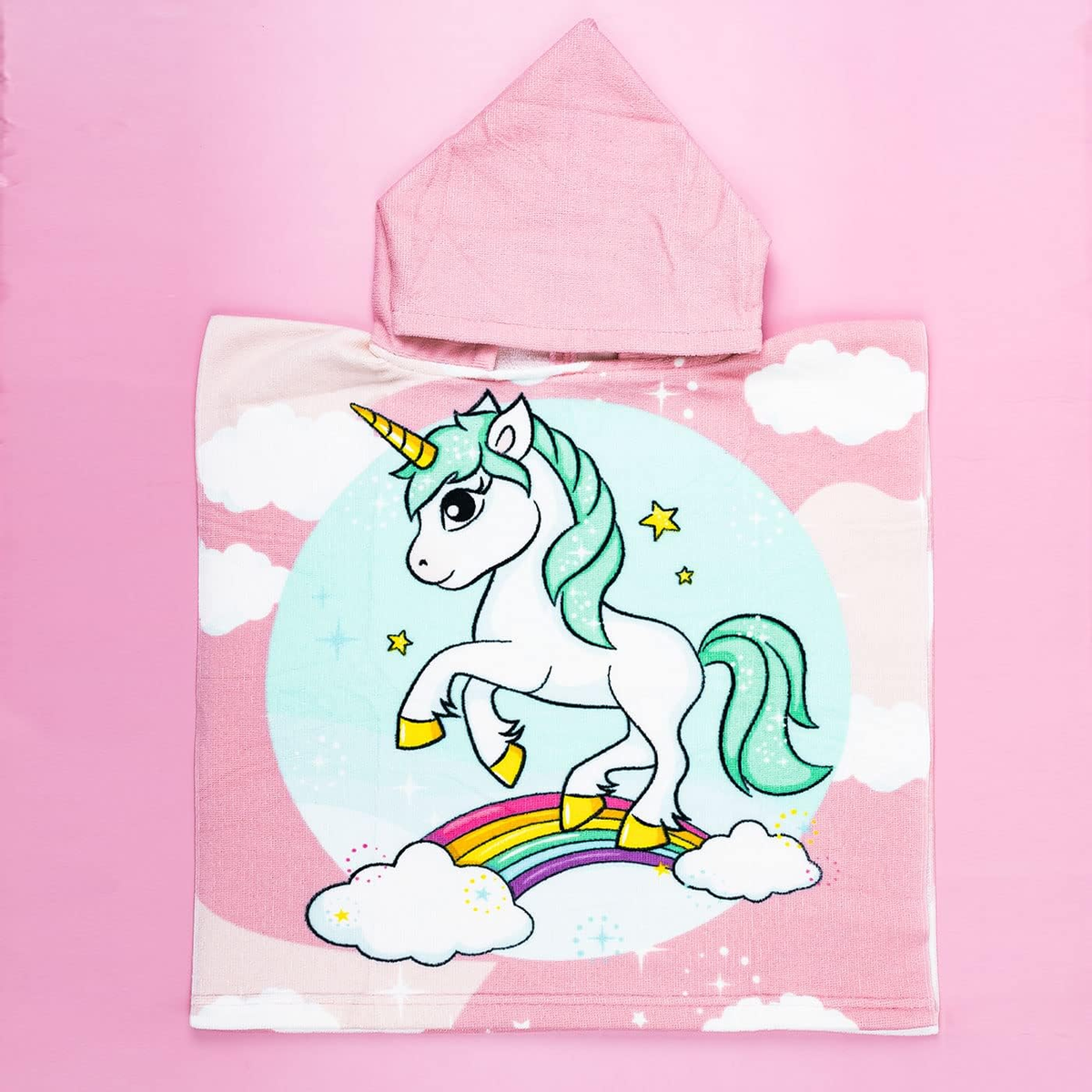 Poncho Mare Unicorno in Microcotone Cm. 100x50 100%pl - Vp132