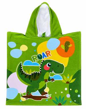 Poncho Mare Dinosauri in Microcotone Cm. 100x50 100%pl - Vp672