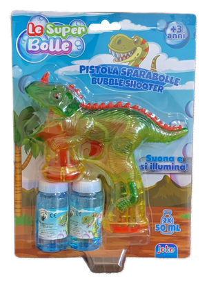 Pistola Sparabolle di Sapone Dinosauro con Luci e Suoni Gioco per Bambini - Wnt0008