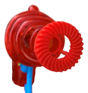Pistola Sparabolle di Sapone Rossa a Frizione con Luci Gioco per Bambini - Wnt0003