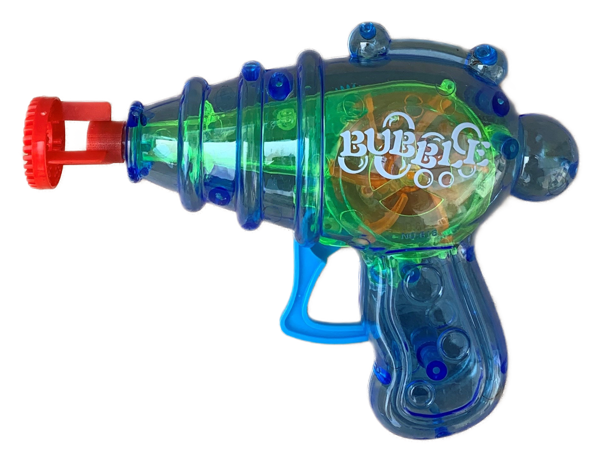 Pistola Sparabolle di Sapone Azzurra a Frizione con Luci Gioco per Bambini - Wnt0003