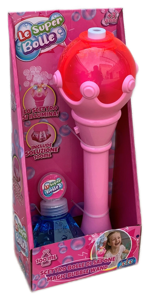 Scettro Sparabolle di Sapone Rosa con Luci e Suoni Gioco per Bambini - Wnt0032