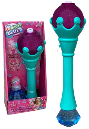 Scettro Sparabolle di Sapone Azzurro con Luci e Suoni Gioco per Bambini - Wnt0032