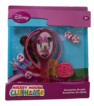 Set Accessori Capelli Minnie DISNEY 8 Pezzi Spazzola Clik Clak Elastici - As4898fuxia