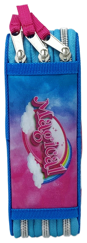 Zaino + Astuccio 3 Zip Unicorno Estensibile Scuola Elementare Colori Giotto
