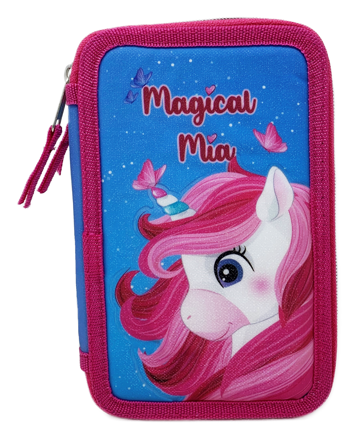 Astuccio Scuola 3d Unicorno Multiscomparto 3 Zip Portacolori Pennarelli Giotto - Uni0832-B
