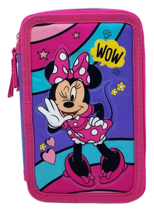 Astuccio Scuola 3d Minnie DISNEY Multiscomparto 3 Zip Portacolori Pennarelli Giotto - Min0832