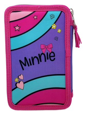 Astuccio Scuola 3d Minnie DISNEY Multiscomparto 3 Zip Portacolori Pennarelli Giotto - Min0832
