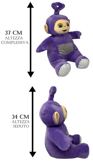Peluche Tinky Winky Teletubbies Morbido Pupazzo 37 CM in Fibra Riciclata