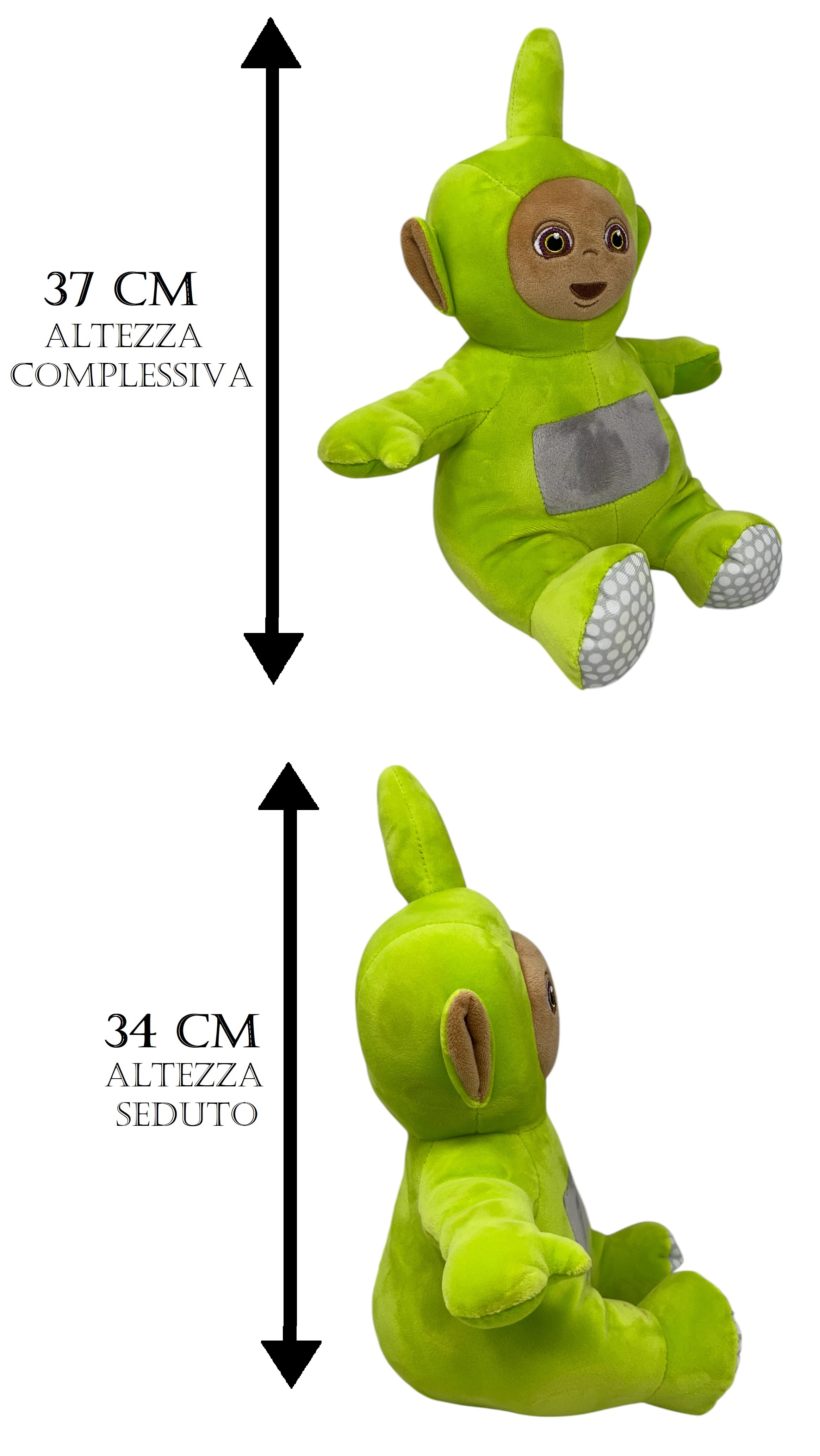 Peluche Dipsy Teletubbies Morbido Pupazzo 37 CM in Fibra Riciclata