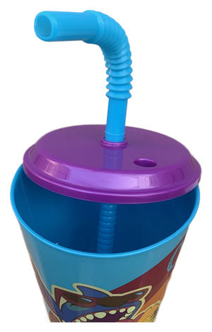 Bicchiere con Cannuccia Stitch DISNEY in Plastica Riutilizzabile Semirigida Ml.430 - 08467