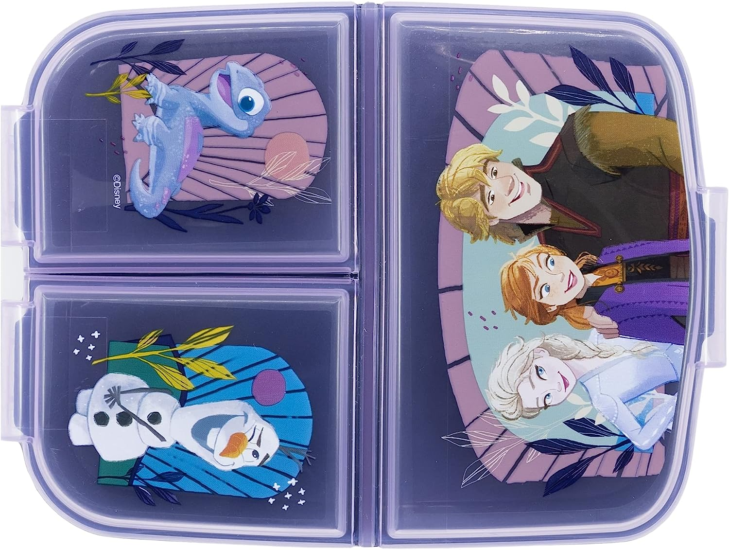 Set Borraccia in Alluminio e Portamerenda Multiscomparto Frozen DISNEY 2 Pezzi Bpa Free