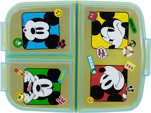 Set Borraccia in Alluminio e Portamerenda Multiscomparto Topolino DISNEY 2 Pezzi Bpa Free