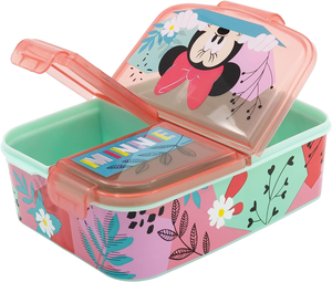 Set Borraccia in Alluminio e Portamerenda Multiscomparto Minnie DISNEY 2 Pezzi Bpa Free
