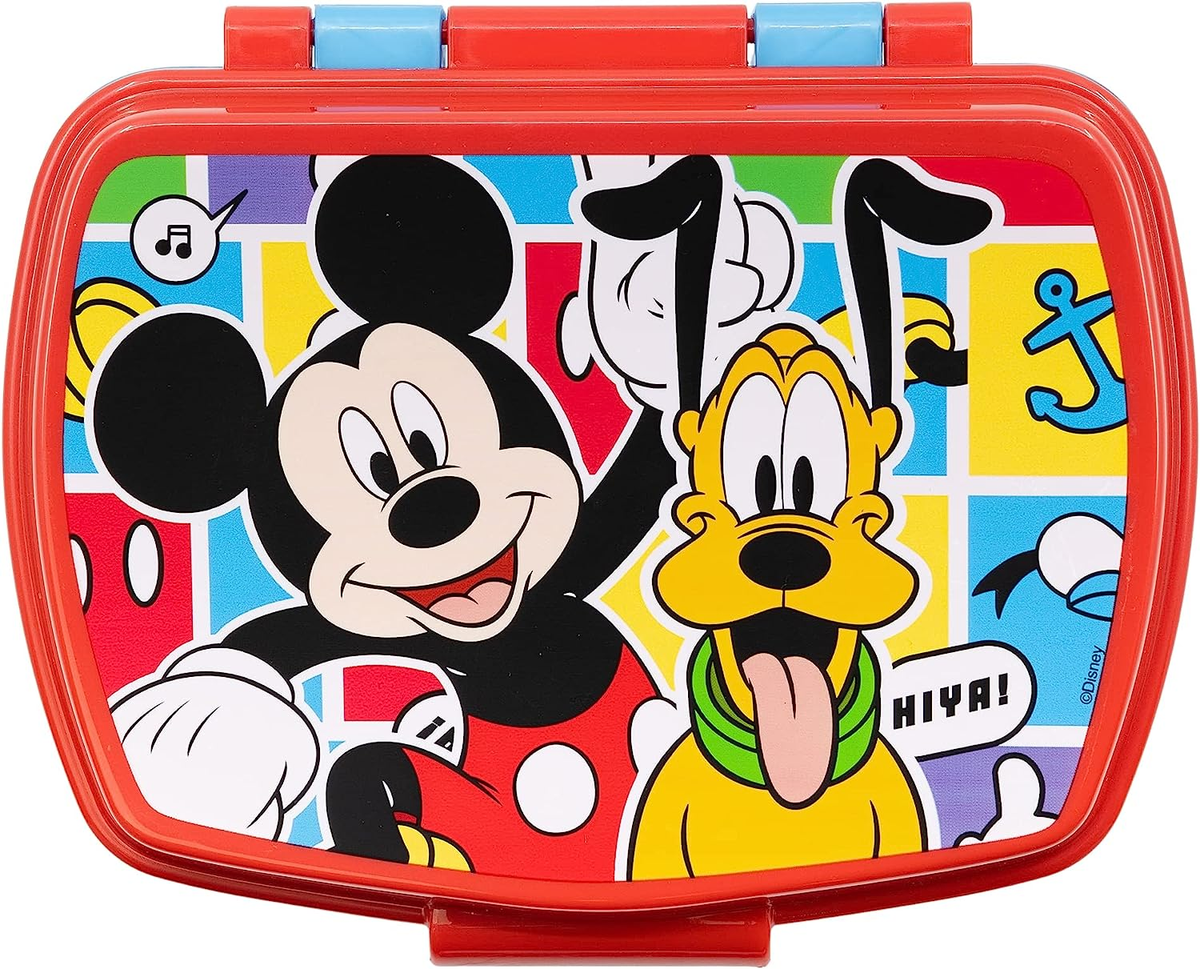 Set Borraccia e Portamerenda Topolino DISNEY 2 Pezzi in Plastica Riutilizzabile Bpa Free