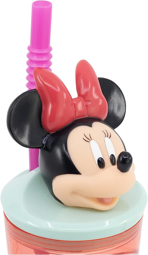 Bicchiere con Cannuccia Minnie DISNEY Personaggio 3d Bpa Free 360 Ml - 74466