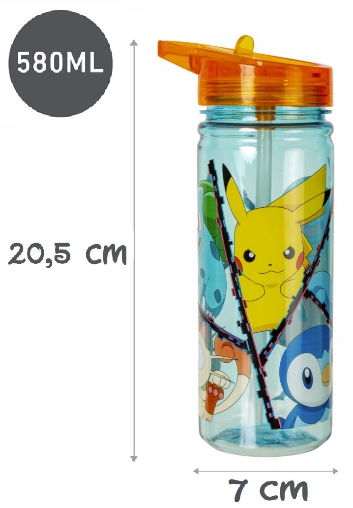 Borraccia Ecozen Pikachu Pokémon in Tritan Bottiglia con Beccuccio Ripiegabile 580 Ml -79020