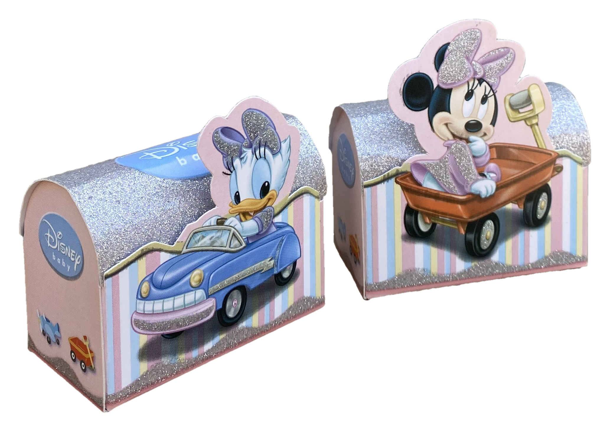 Bomboniera Astuccio Baule Minnie Paperina Baby DISNEY Scatolina Portaconfetti Kit 10 Pezzi Senza Confetti