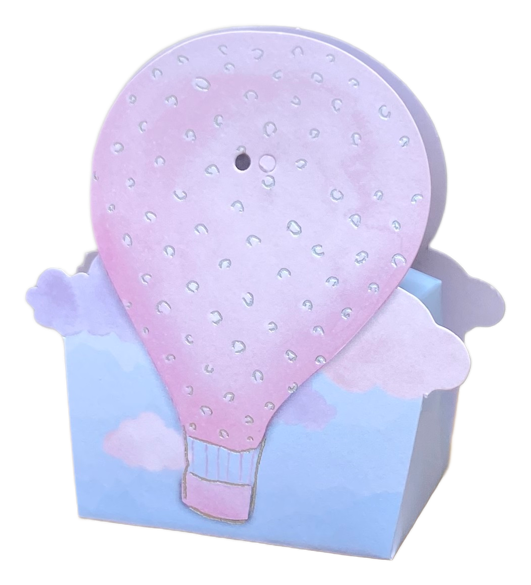 Bomboniera Astuccio Mongolfiera Rosa Kit 10 Pezzi Scatoline Senza Confetti Cerimonie