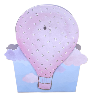 Bomboniera Astuccio Mongolfiera Rosa Kit 10 Pezzi Scatoline Senza Confetti Cerimonie