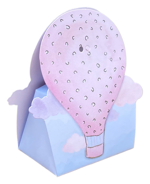 Bomboniera Astuccio Mongolfiera Rosa Kit 10 Pezzi Scatoline Senza Confetti Cerimonie