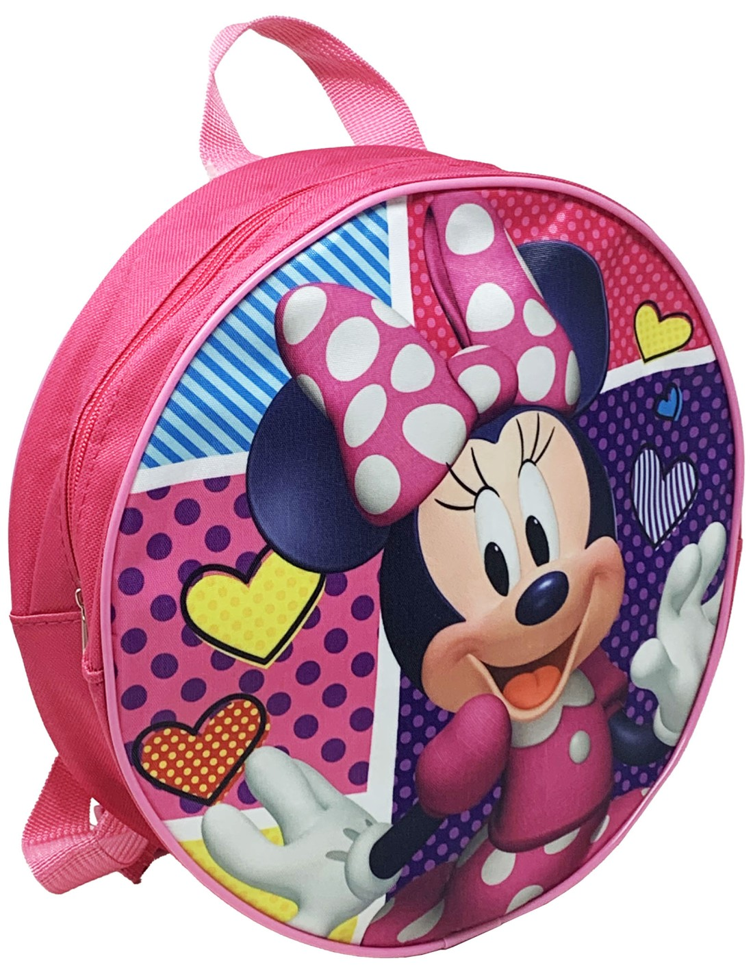 Zaino Asilo Rotondo Minnie DISNEY Scuola Tempo Libero Bambina 27 CM - Min23-1523