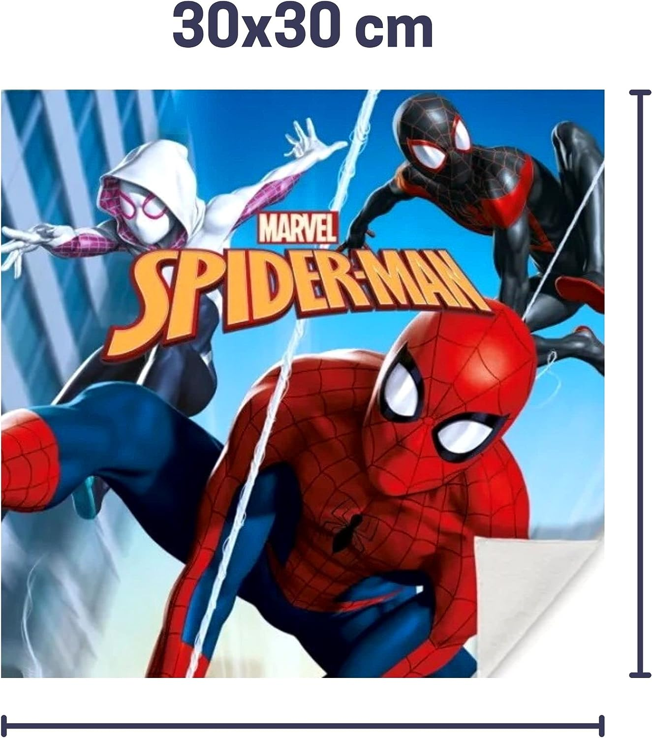 Set Tovagliette 2 Pezzi Spiderman MARVEL Asciugamano Magiche in Tessuto Cm. 30x30 - Mv15744