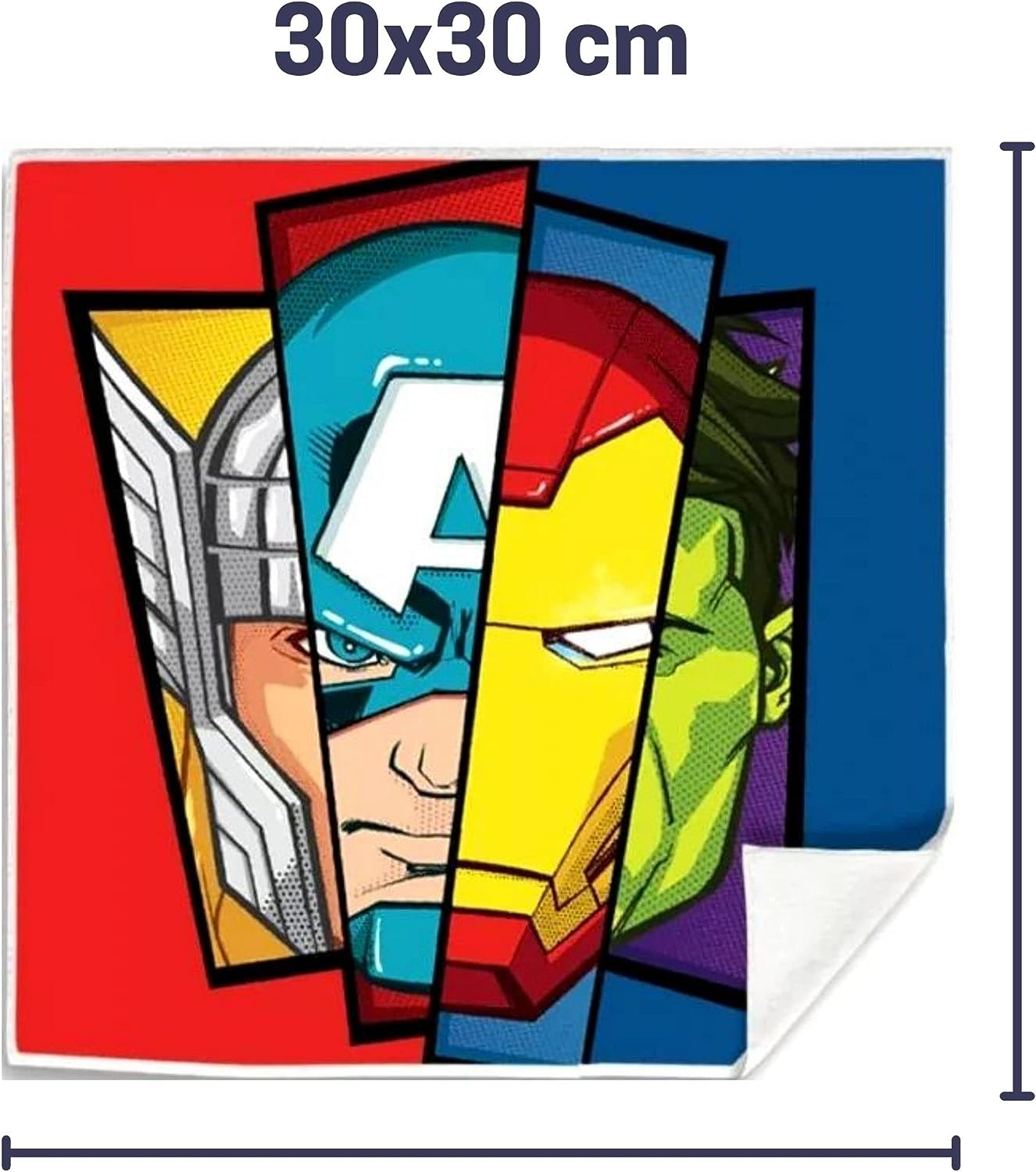 Set Tovagliette 2 Pezzi Avengers MARVEL Asciugamano Magiche in Tessuto Cm. 30x30 - Mv15744
