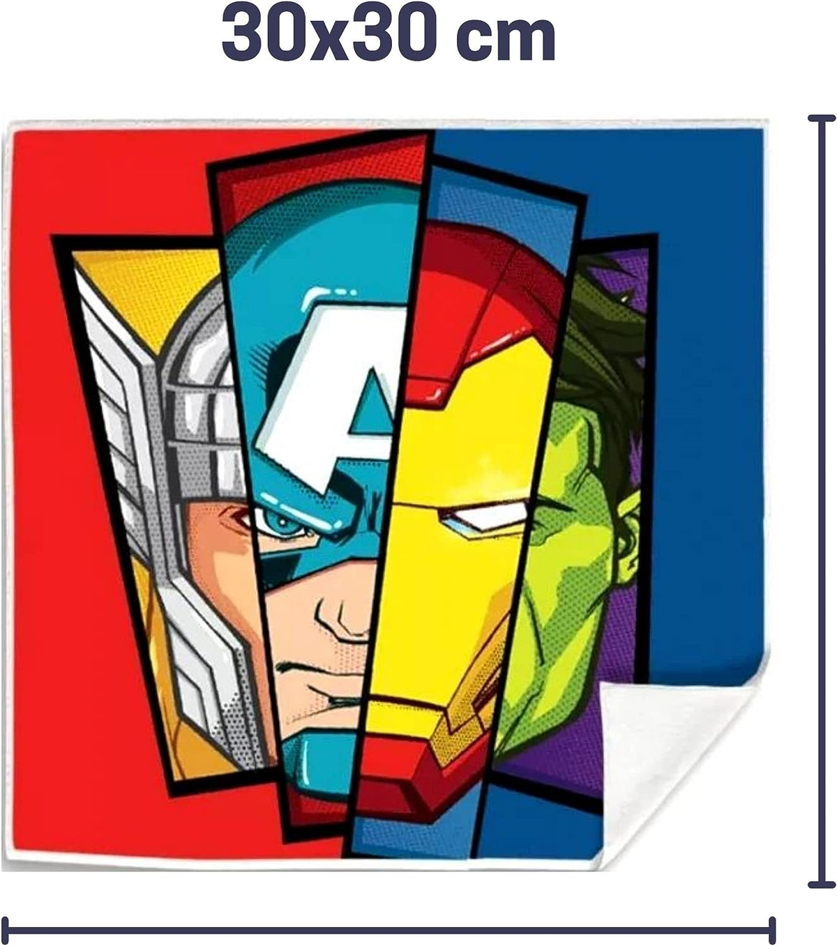 Set Tovagliette 2 Pezzi Avengers MARVEL Asciugamano Magiche in Tessuto Cm. 30x30 - Mv15744