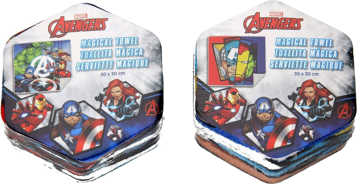 Set Tovagliette 2 Pezzi Avengers MARVEL Asciugamano Magiche in Tessuto Cm. 30x30 - Mv15744