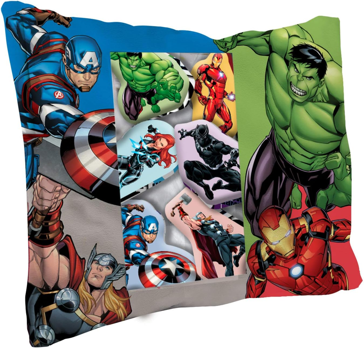 Cuscino Avengers MARVEL + 6 Mini Cuscini 40 X 40 CM Cuscino per Bambini Cameretta - Mv15847