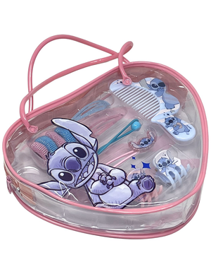 Set Accessori Capelli Stitch DISNEY 11 Pezzi con Borsetta a Forma di Cuore - D06614mc