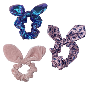 Scrunchies Lilo & Stitch DISNEY Elastici per Capelli con Fiocco 3 Pezzi - D06610mc